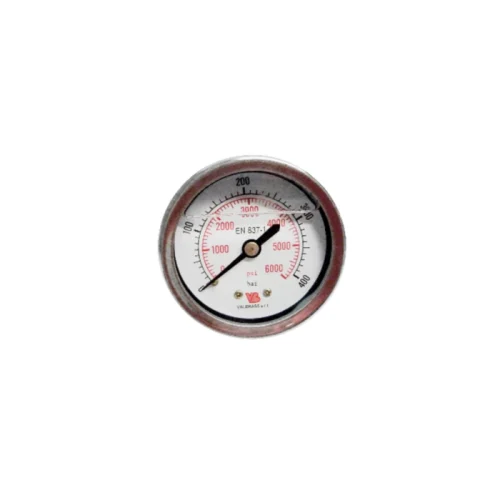 Манометр 400бар, 1/4″ M, ø50мм, подводка сзади, нержавеющая сталь